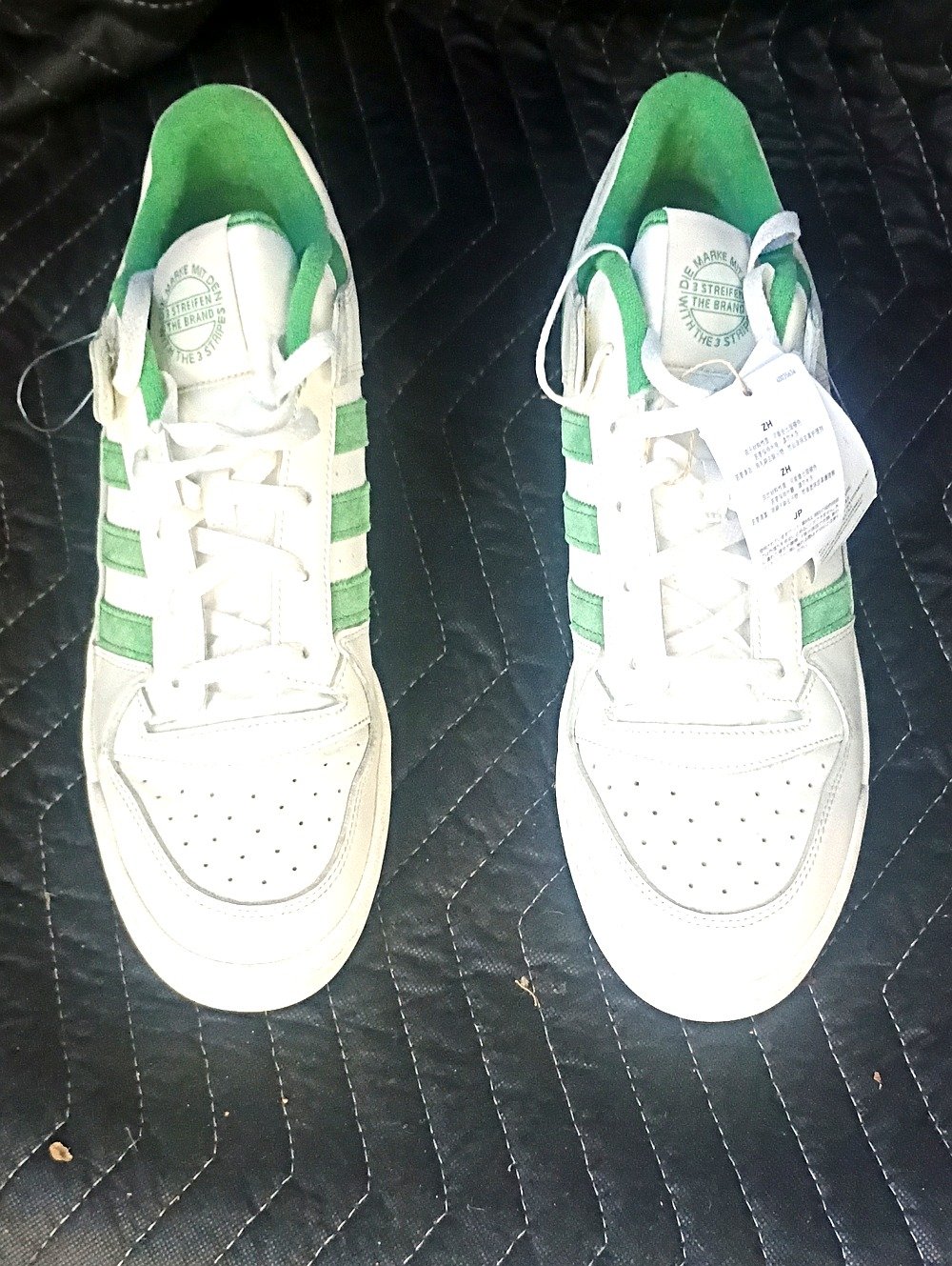 adidas Originals White Sneakers with Green Stripes