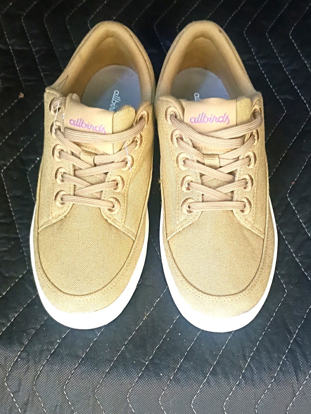 allbirds Tan Low-Top Canvas Sneakers with White Sole
