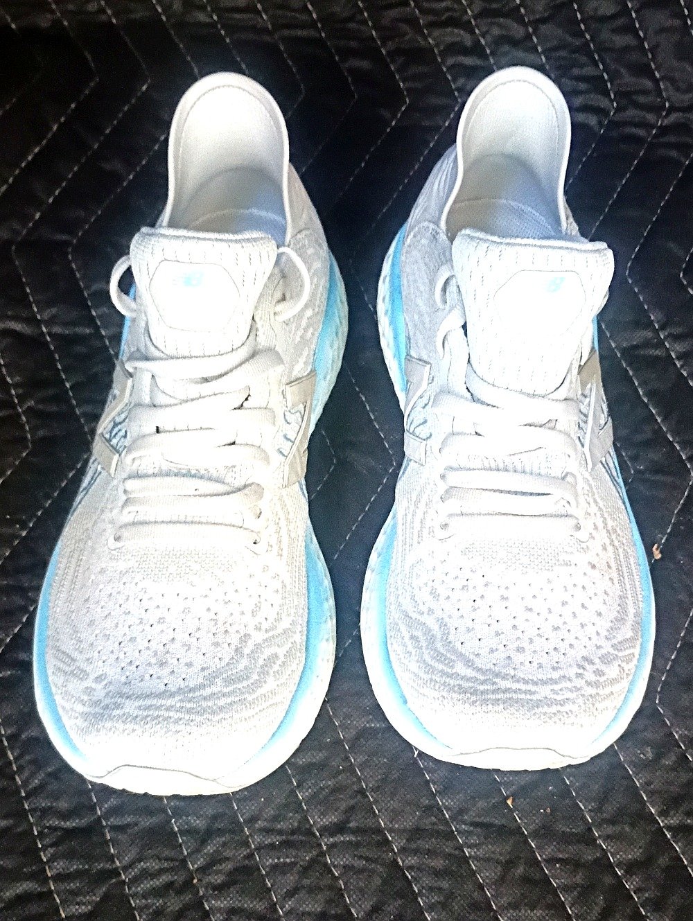 New Balance Women's Light Gray and Light Blue Running Sneakers