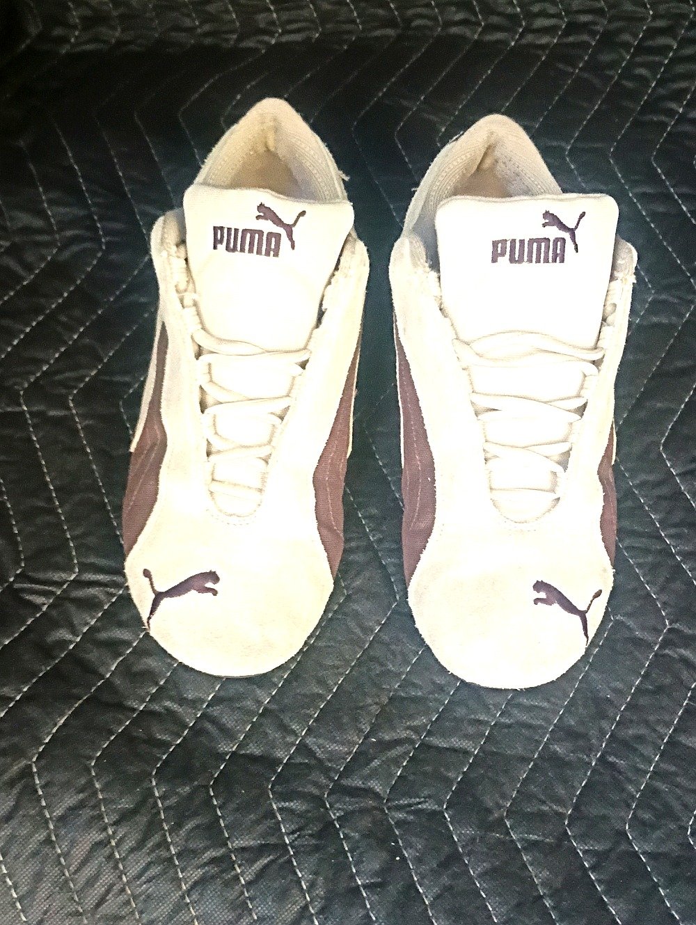 Puma Men's Suede Sneakers in Beige and Brown