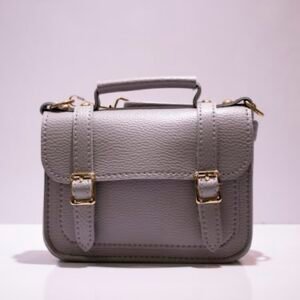 Grey Leather Satchel